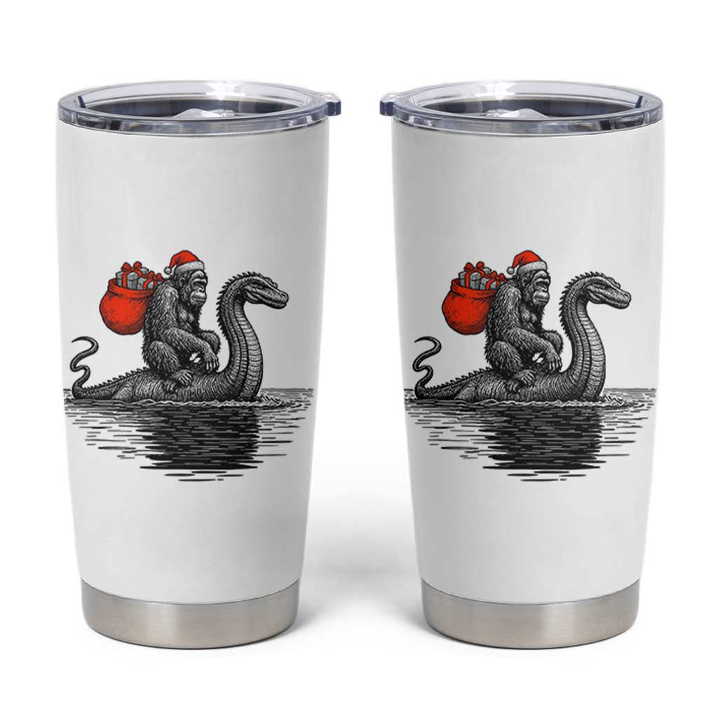 Funny Bigfoot Christmas Tumbler Cup Sasquatch Loch Ness Cryptid Xmas - Wonder Print Shop