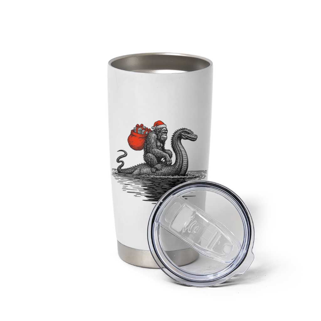 Funny Bigfoot Christmas Tumbler Cup Sasquatch Loch Ness Cryptid Xmas - Wonder Print Shop