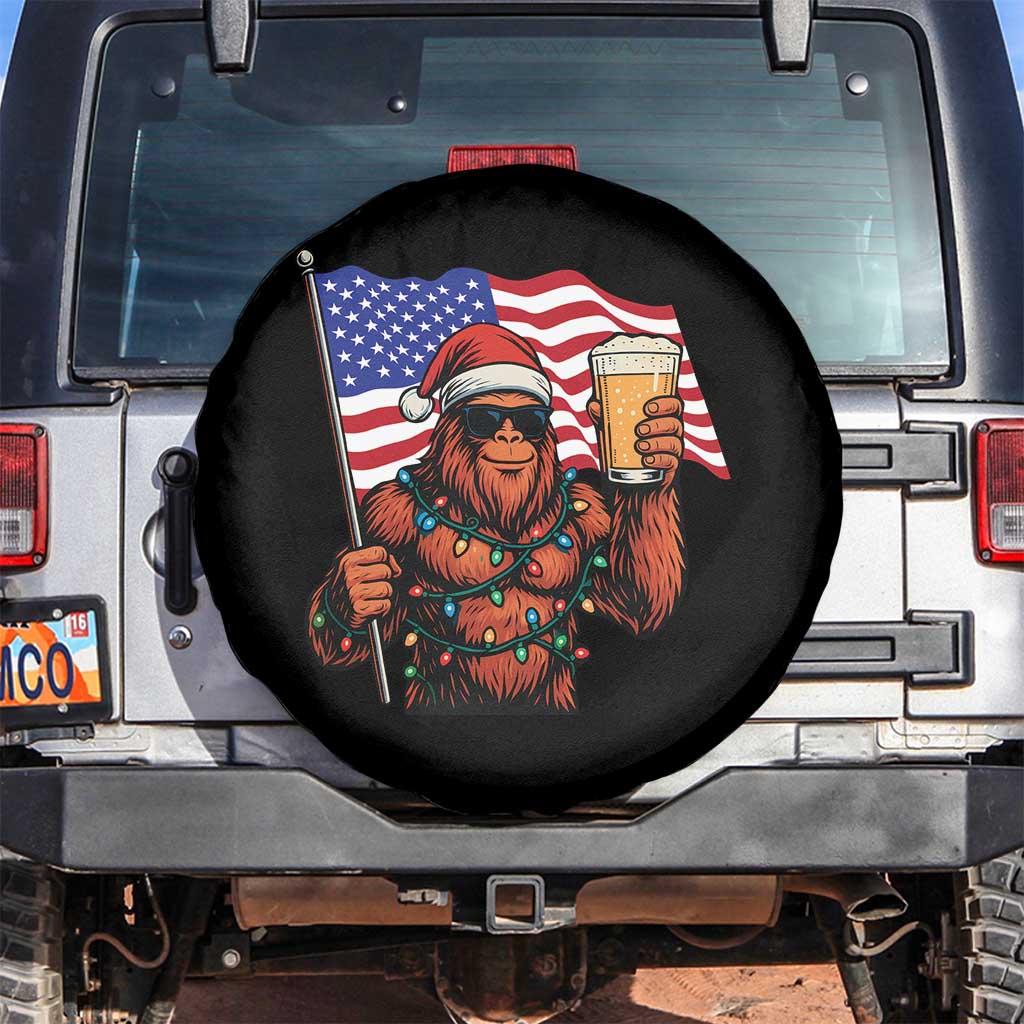 Bigfoot Beer Christmas Spare Tire Cover Sasquatch American Flag Patriotic - Wonder Print Shop