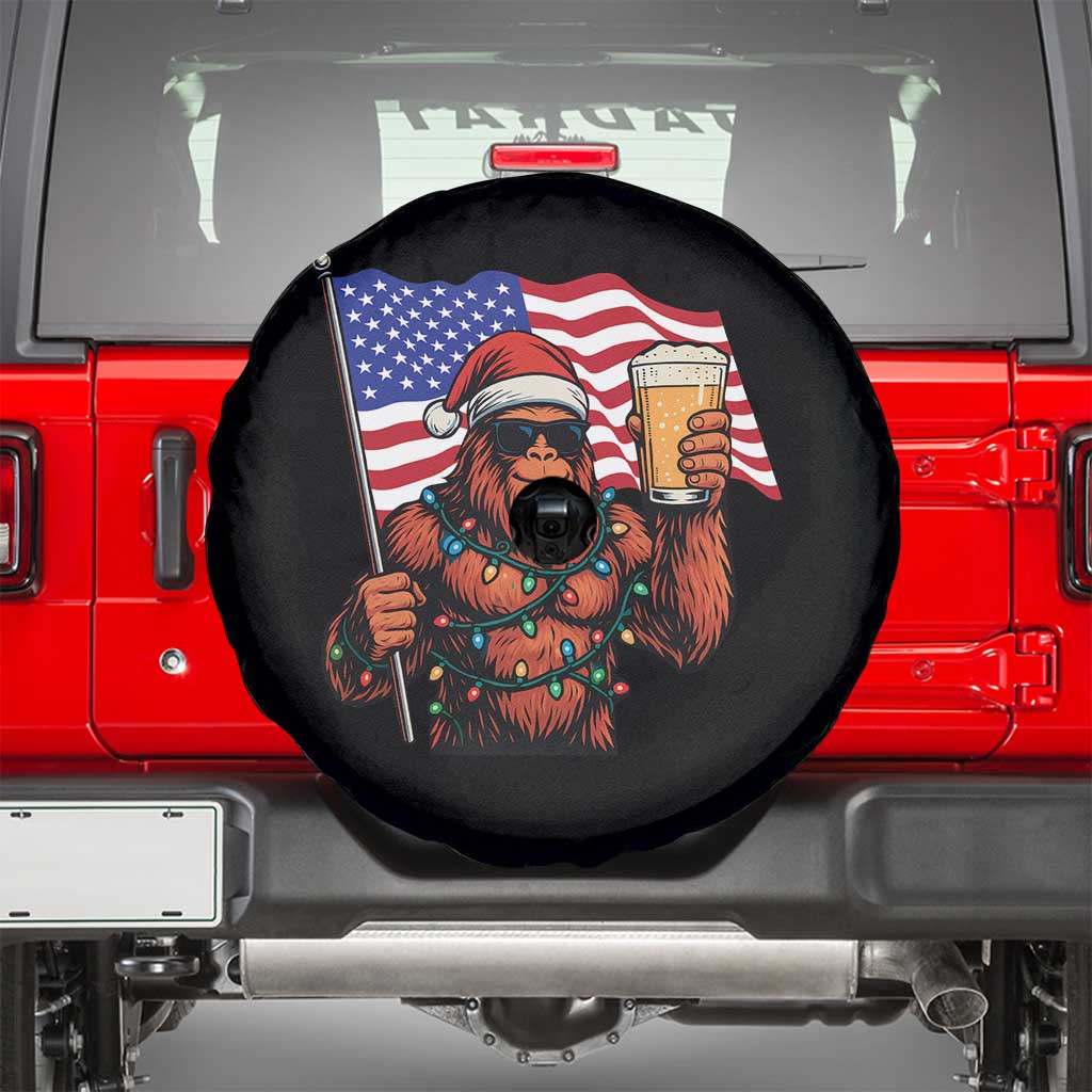 Bigfoot Beer Christmas Spare Tire Cover Sasquatch American Flag Patriotic - Wonder Print Shop