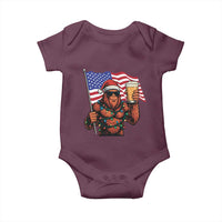Bigfoot Beer Christmas Baby Onesie Sasquatch American Flag Patriotic - Wonder Print Shop