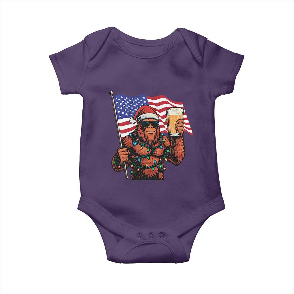 Bigfoot Beer Christmas Baby Onesie Sasquatch American Flag Patriotic - Wonder Print Shop