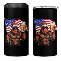Bigfoot Beer Christmas 4 in 1 Can Cooler Tumbler Sasquatch American Flag Patriotic - Wonder Print Shop