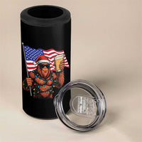 Bigfoot Beer Christmas 4 in 1 Can Cooler Tumbler Sasquatch American Flag Patriotic - Wonder Print Shop