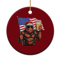 Bigfoot Beer Xmas Ceramic Ornament Sasquatch American Flag Patriotic - Wonder Print Shop