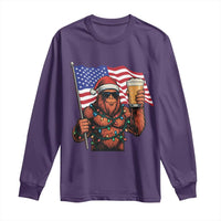 Bigfoot Beer Christmas Long Sleeve Shirt Sasquatch American Flag Patriotic - Wonder Print Shop
