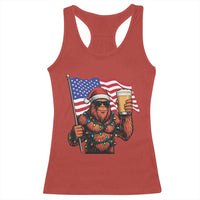 Bigfoot Beer Christmas Racerback Tank Top Sasquatch American Flag Patriotic - Wonder Print Shop