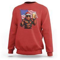 Bigfoot Beer Christmas Sweatshirt Sasquatch American Flag Patriotic - Wonder Print Shop