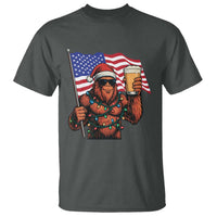 Bigfoot Beer Christmas T Shirt Sasquatch American Flag Patriotic - Wonder Print Shop