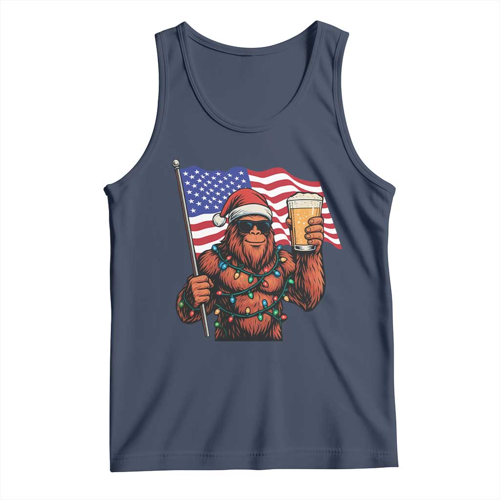 Bigfoot Beer Christmas Tank Top Sasquatch American Flag Patriotic - Wonder Print Shop