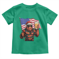 Bigfoot Beer Christmas Toddler T Shirt Sasquatch American Flag Patriotic - Wonder Print Shop