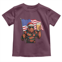 Bigfoot Beer Christmas Toddler T Shirt Sasquatch American Flag Patriotic - Wonder Print Shop