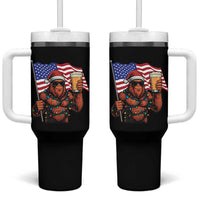 Bigfoot Beer Christmas Tumbler With Handle Sasquatch American Flag Patriotic - Wonder Print Shop