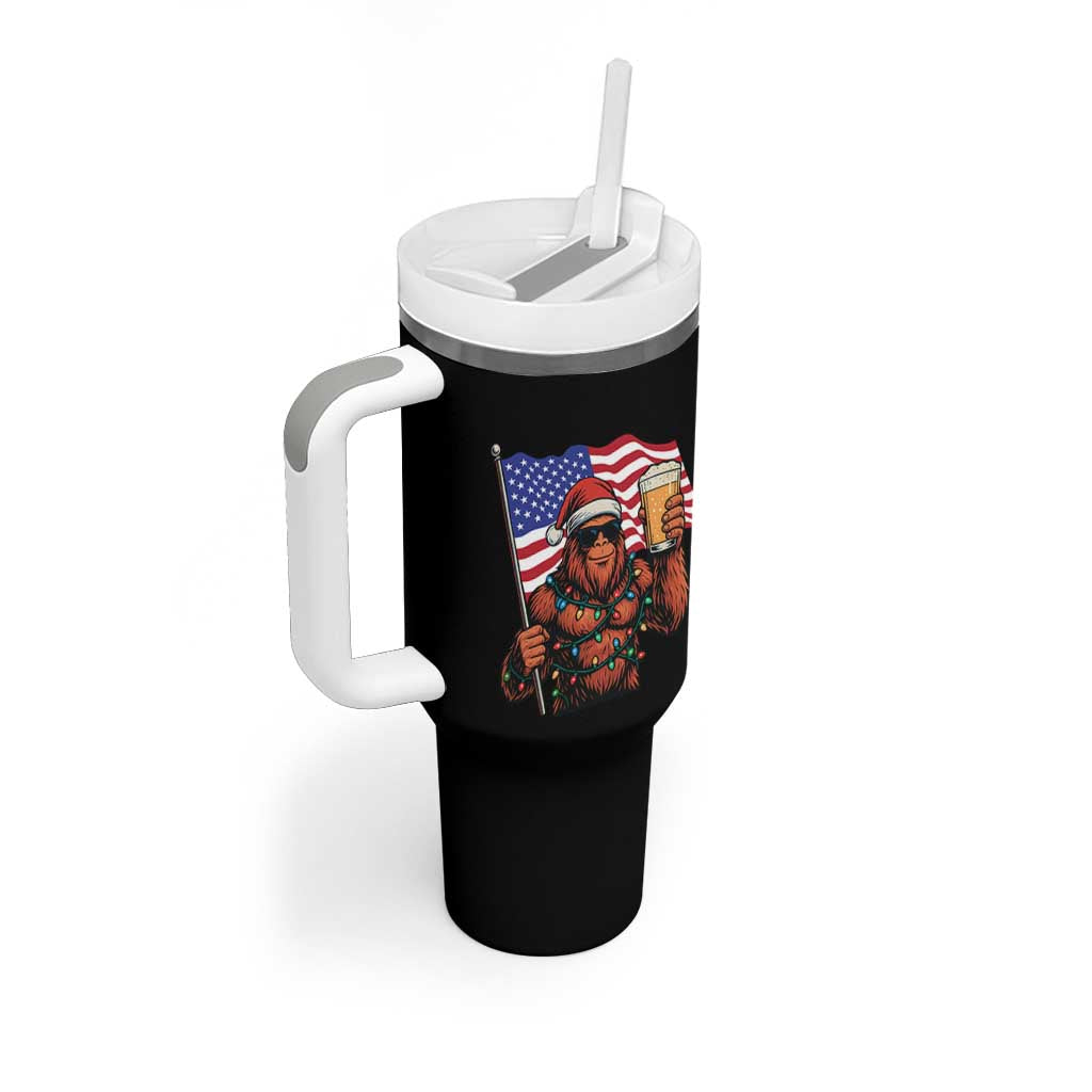 Bigfoot Beer Christmas Tumbler With Handle Sasquatch American Flag Patriotic - Wonder Print Shop