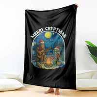 Funny Bigfoot Christmas Throw Blanket Sasquatch Alien Merry Cryptmas - Wonder Print Shop