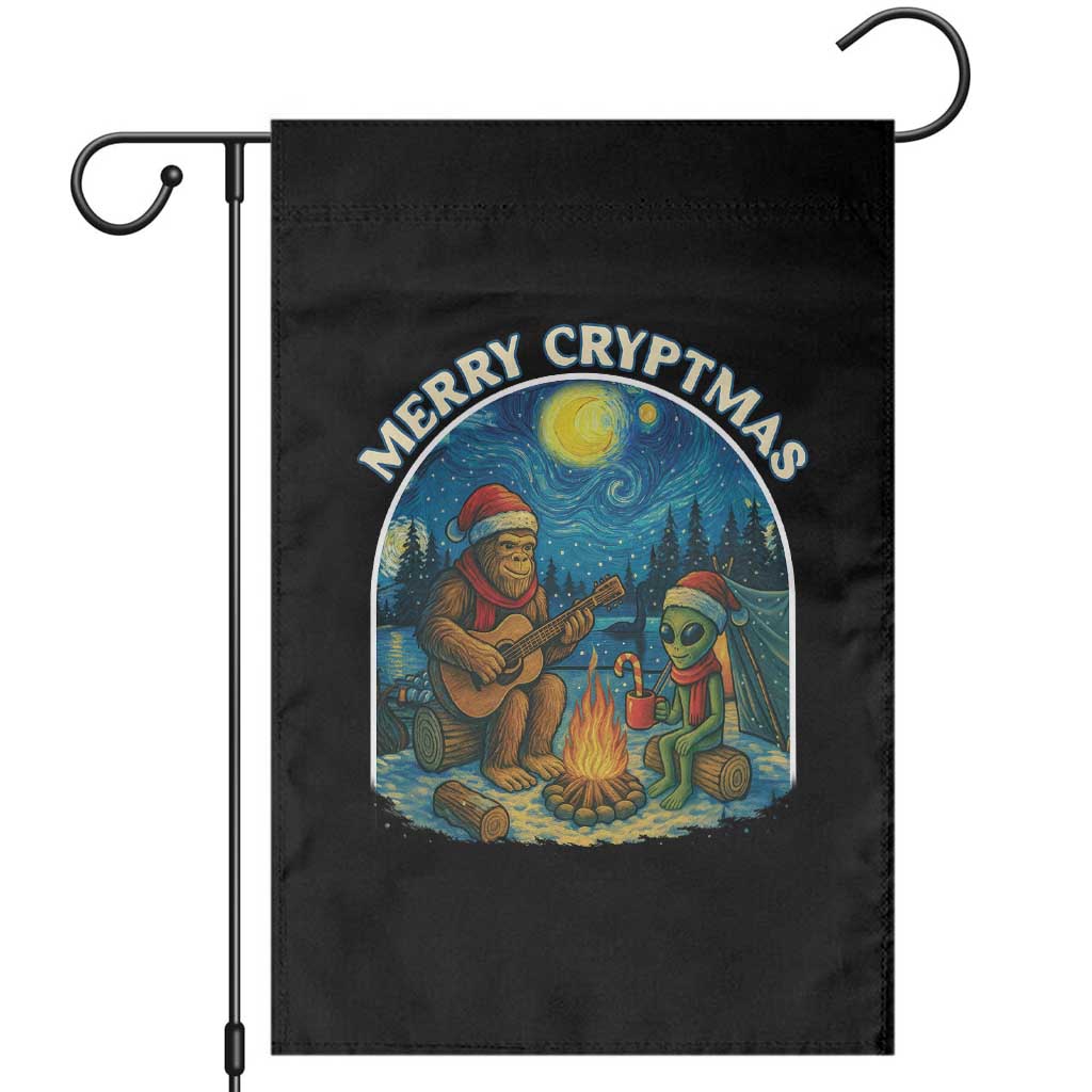 Funny Bigfoot Christmas Garden Flag Sasquatch Alien Merry Cryptmas - Wonder Print Shop