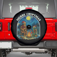 Funny Bigfoot Christmas Spare Tire Cover Sasquatch Alien Merry Cryptmas - Wonder Print Shop