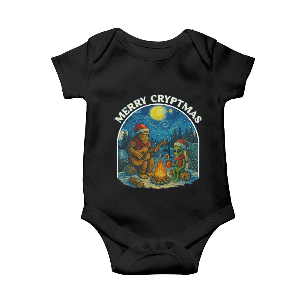 Funny Bigfoot Christmas Baby Onesie Sasquatch Alien Merry Cryptmas - Wonder Print Shop