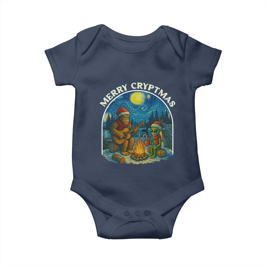 Funny Bigfoot Christmas Baby Onesie Sasquatch Alien Merry Cryptmas - Wonder Print Shop