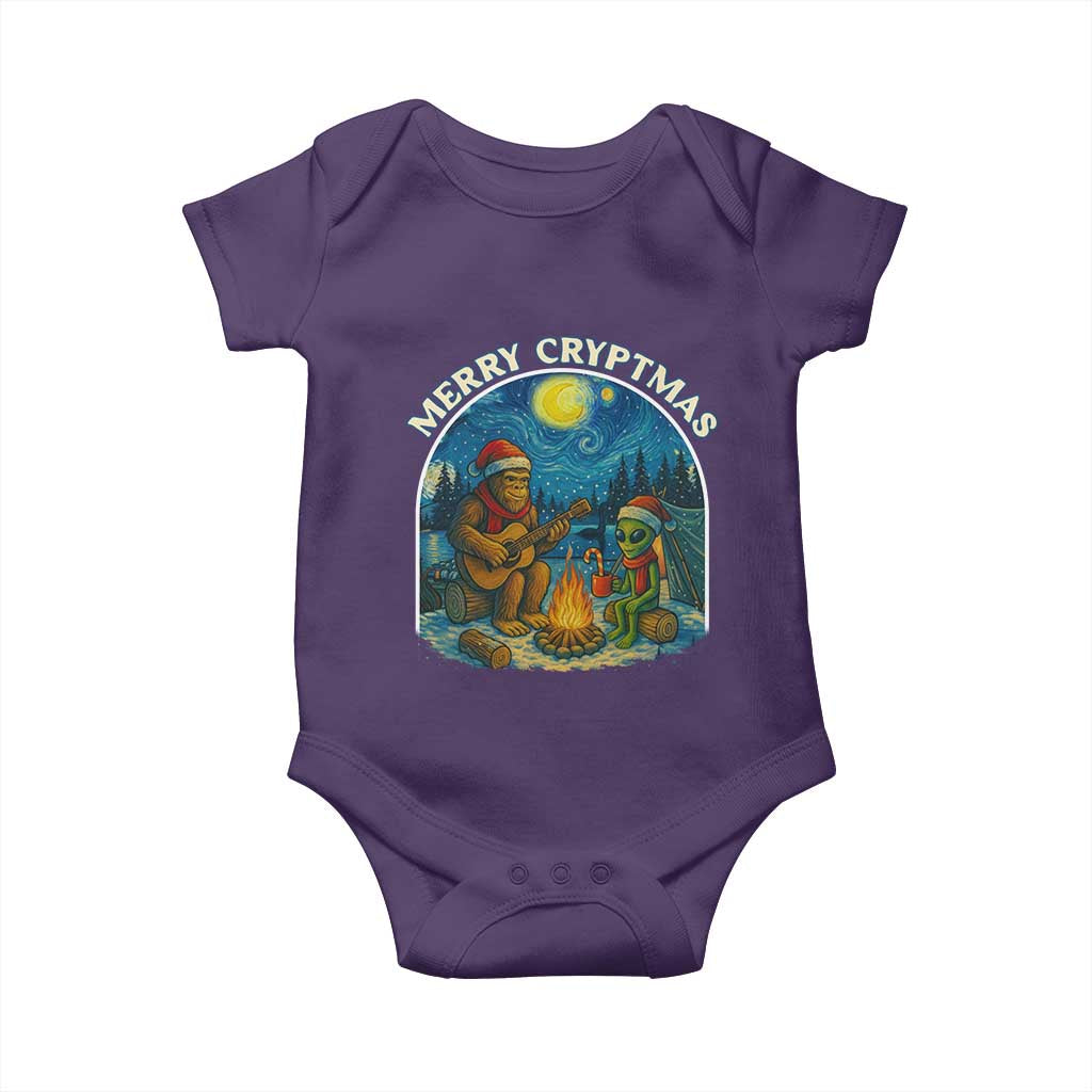 Funny Bigfoot Christmas Baby Onesie Sasquatch Alien Merry Cryptmas - Wonder Print Shop