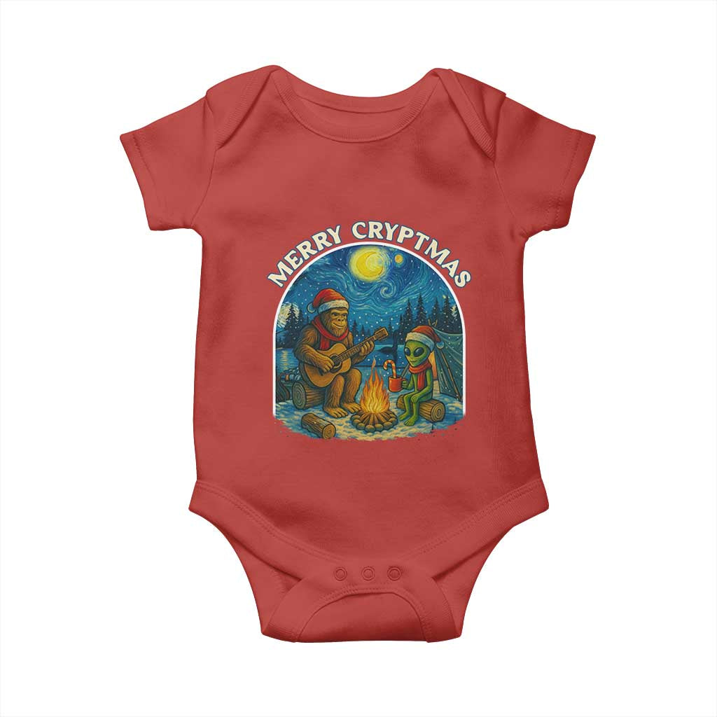 Funny Bigfoot Christmas Baby Onesie Sasquatch Alien Merry Cryptmas - Wonder Print Shop