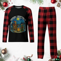 Funny Bigfoot Christmas Plaid Pajama Set Sasquatch Alien Merry Cryptmas - Wonder Print Shop