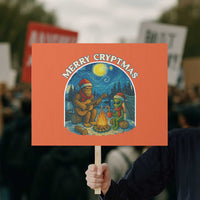 Funny Bigfoot Christmas Protest Sign Sasquatch Alien Merry Cryptmas - Wonder Print Shop