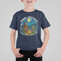 Funny Bigfoot Christmas T Shirt For Kid Sasquatch Alien Merry Cryptmas - Wonder Print Shop