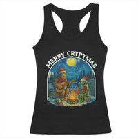 Funny Bigfoot Christmas Racerback Tank Top Sasquatch Alien Merry Cryptmas - Wonder Print Shop