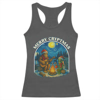 Funny Bigfoot Christmas Racerback Tank Top Sasquatch Alien Merry Cryptmas - Wonder Print Shop