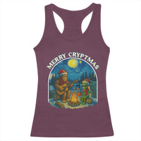 Funny Bigfoot Christmas Racerback Tank Top Sasquatch Alien Merry Cryptmas - Wonder Print Shop