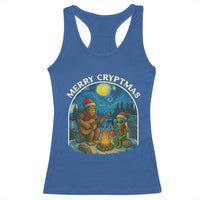 Funny Bigfoot Christmas Racerback Tank Top Sasquatch Alien Merry Cryptmas - Wonder Print Shop