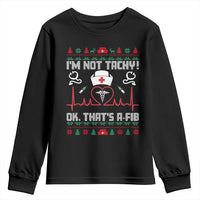 Funny Nurse Christmas Youth Sweatshirt I Am Not Tachy Ok That Is A Fib - Wonder Print Shop