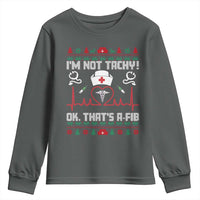 Funny Nurse Christmas Youth Sweatshirt I Am Not Tachy Ok That Is A Fib - Wonder Print Shop