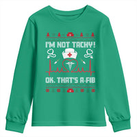 Funny Nurse Christmas Youth Sweatshirt I Am Not Tachy Ok That Is A Fib - Wonder Print Shop