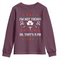 Funny Nurse Christmas Youth Sweatshirt I Am Not Tachy Ok That Is A Fib - Wonder Print Shop