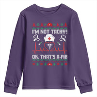 Funny Nurse Christmas Youth Sweatshirt I Am Not Tachy Ok That Is A Fib - Wonder Print Shop