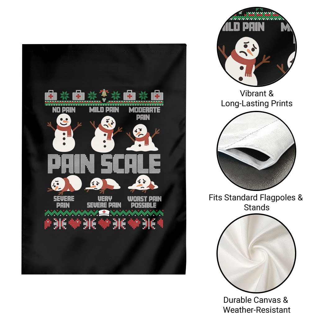 Pain Scale Snowman Garden Flag Funny ICU Nurse Christmas - undefined
