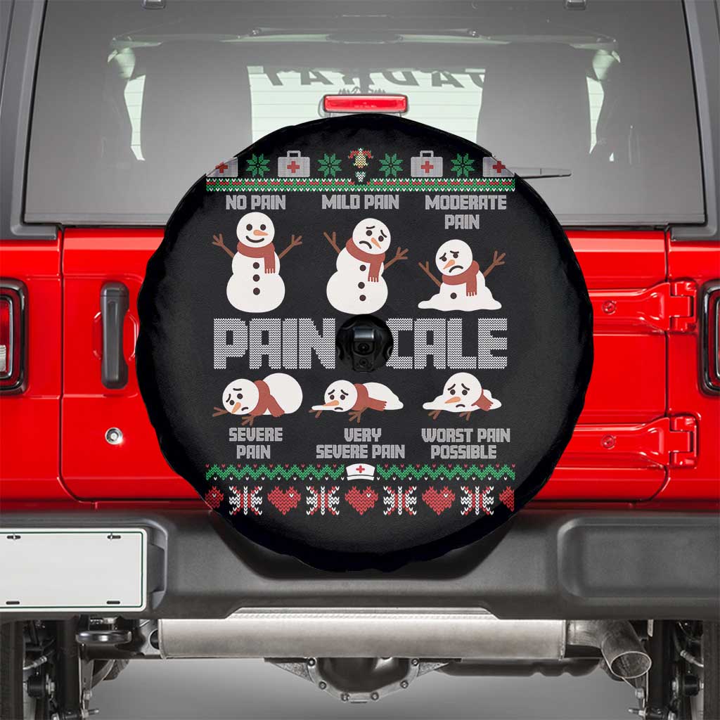 Pain Scale Snowman Spare Tire Cover Funny ICU Nurse Christmas - Wonder Print Shop
