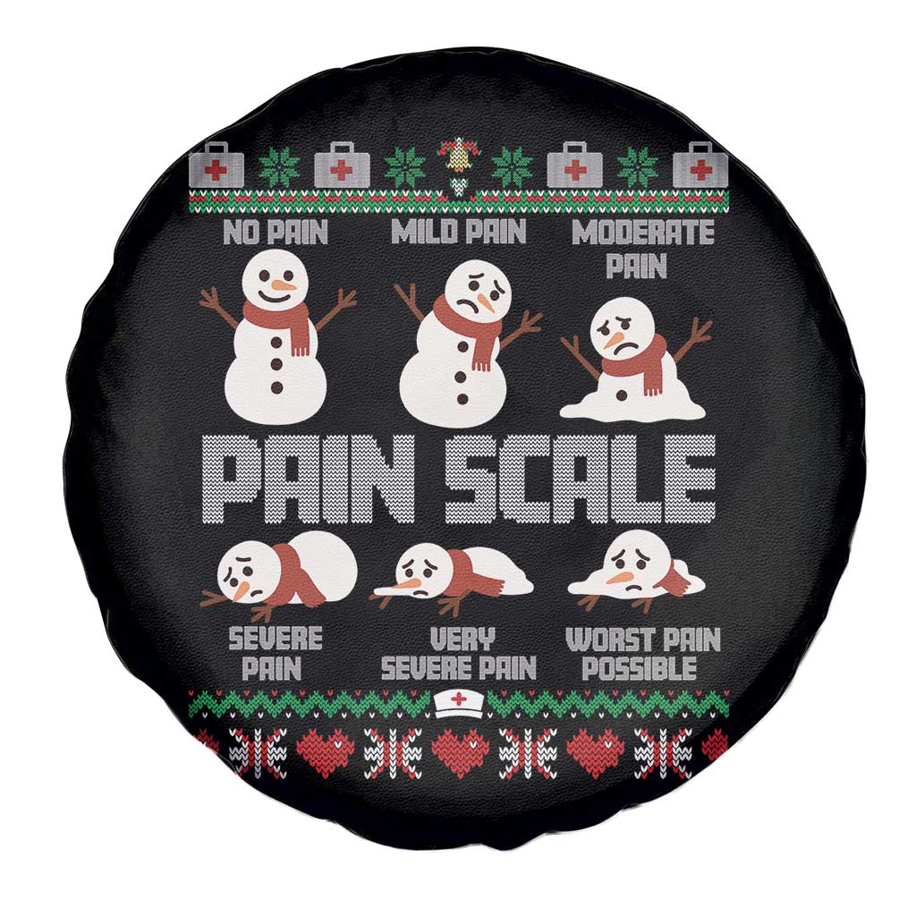 Pain Scale Snowman Spare Tire Cover Funny ICU Nurse Christmas - Wonder Print Shop