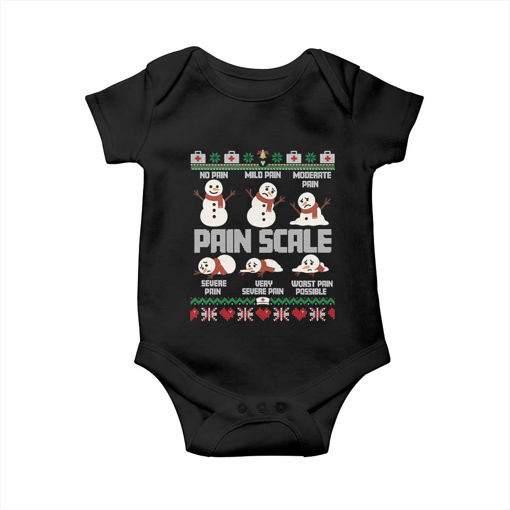 Pain Scale Snowman Baby Onesie Funny ICU Nurse Christmas - Wonder Print Shop