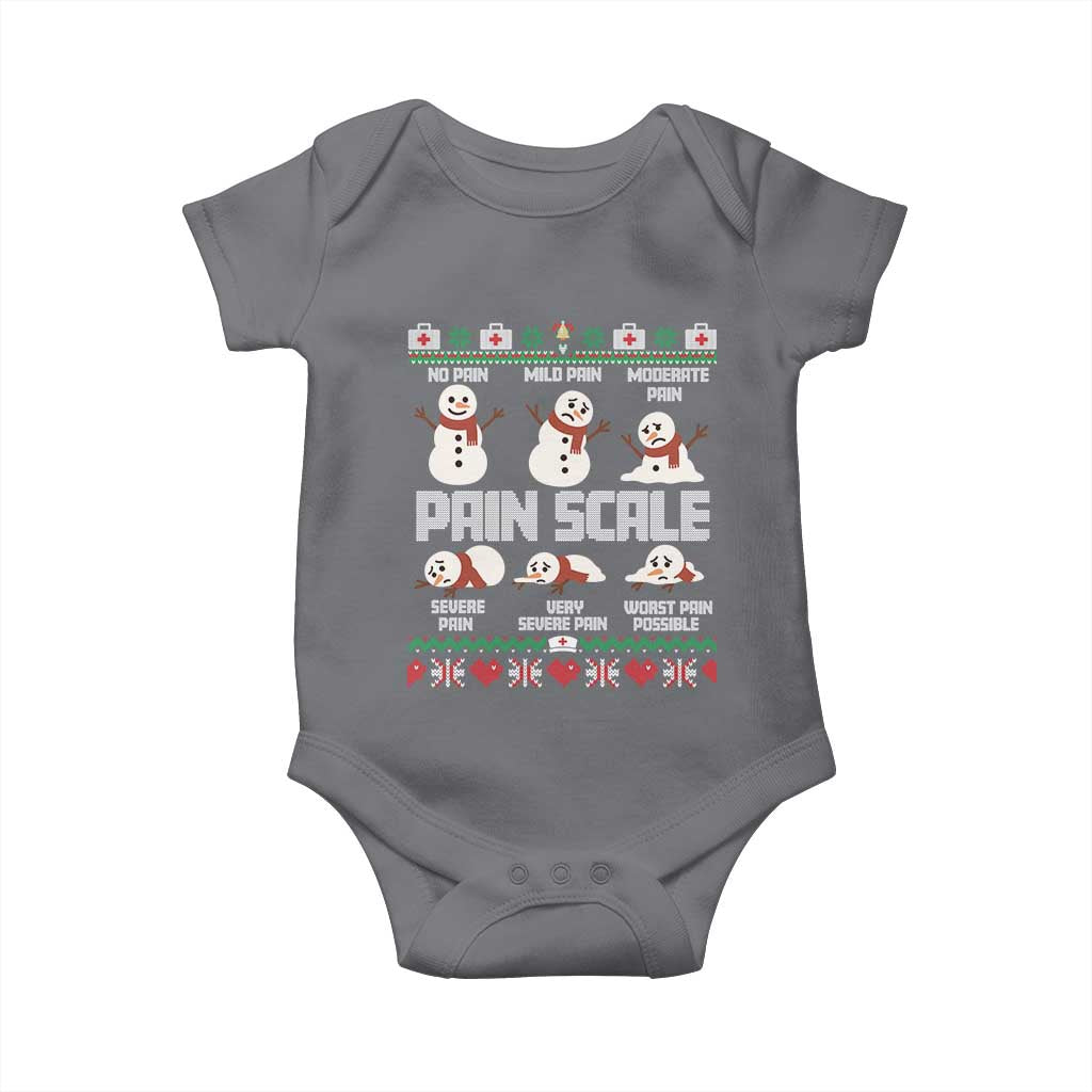 Pain Scale Snowman Baby Onesie Funny ICU Nurse Christmas - Wonder Print Shop