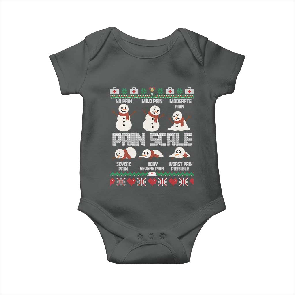 Pain Scale Snowman Baby Onesie Funny ICU Nurse Christmas - Wonder Print Shop