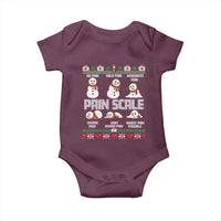 Pain Scale Snowman Baby Onesie Funny ICU Nurse Christmas - Wonder Print Shop