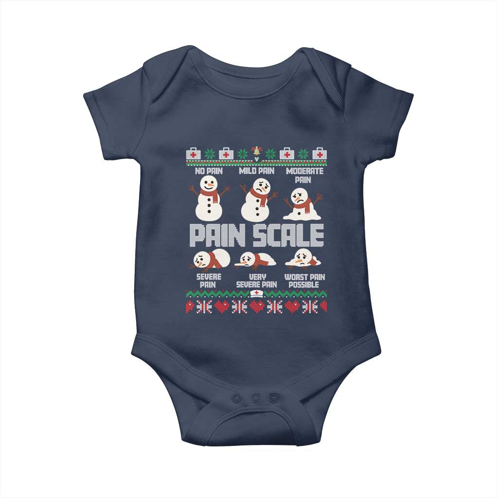 Pain Scale Snowman Baby Onesie Funny ICU Nurse Christmas - Wonder Print Shop