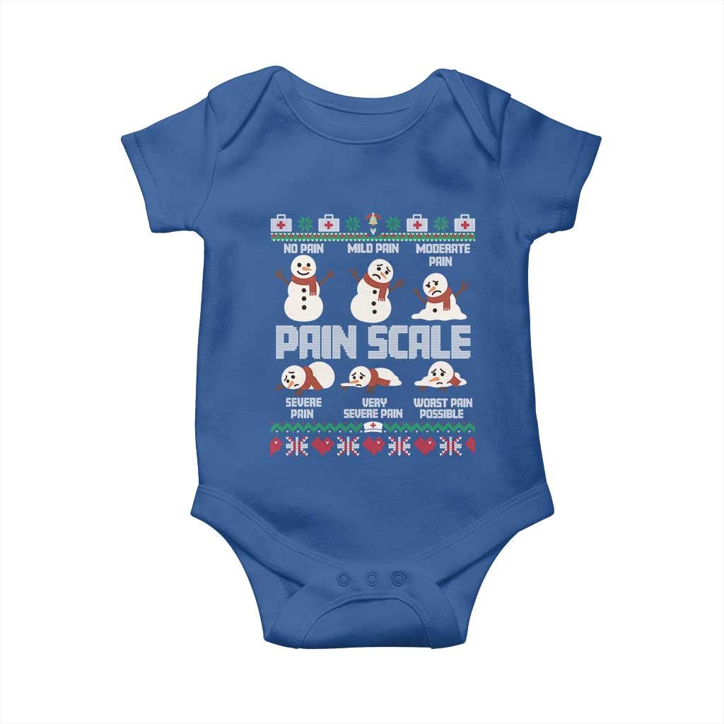 Pain Scale Snowman Baby Onesie Funny ICU Nurse Christmas - Wonder Print Shop