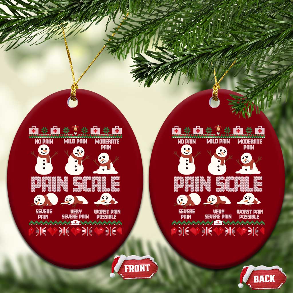 Pain Scale Snowman Ceramic Ornament Funny ICU Nurse Christmas - Wonder Print Shop