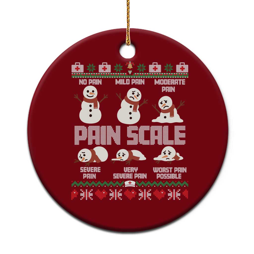 Pain Scale Snowman Ceramic Ornament Funny ICU Nurse Christmas - Wonder Print Shop