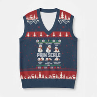 Pain Scale Snowman V-Neck Knit Sweater Vest Funny ICU Nurse Xmas - Wonder Print Shop