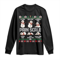 Pain Scale Snowman Long Sleeve Shirt Funny ICU Nurse Christmas - Wonder Print Shop